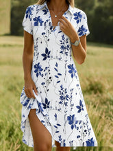 Load image into Gallery viewer, Women's Bohemian 3D Printed V-Neck Short-Sleeve Maxi Dress