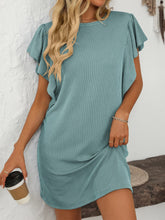 Load image into Gallery viewer, Ruffled Round Neck Short Sleeve Dress Feminine Simple Classic Dress Breathable And Comfy Dress