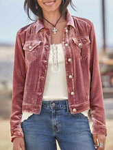 Load image into Gallery viewer, Casual Button-Up Long Sleeve Jacket with Chest Pockets and Relaxed Fit