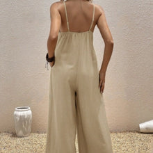 Load image into Gallery viewer, Women’s Casual Suspender Jumpsuit – V-Neck Solid Color Sleeveless One-Piece