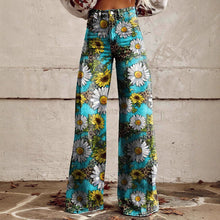 Load image into Gallery viewer, Women's Printed Flare Pants – Mid-Waist Full Length Plus Size