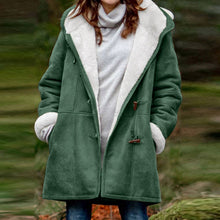 Load image into Gallery viewer, Sherpa-Lined Duffle Toggle Jacket with Hood — Warm Hooded Fleece Coat