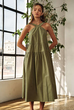 Load image into Gallery viewer, New Summer Crisscross Wide Strap Drawstring Detail Midi Dress For Women – Chic, Sophisticated, Adjustable, Perfect Dress for Casual to Semi-Formal Occasions
