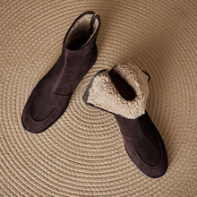 Load image into Gallery viewer, Women’s Fleece-Lined Ankle Boots – Round Toe Low Heel Winter Boots