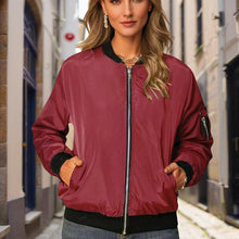 Load image into Gallery viewer, Minimalist Color-Block Stand-Collar Zip Jacket