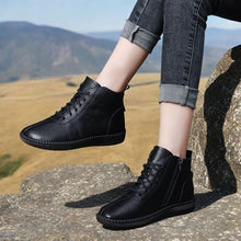 Load image into Gallery viewer, Women’s Genuine Leather Soft-Soled Flat Ankle Boots