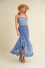 Load image into Gallery viewer, Ditsy Floral Ruffled Hem Maxi Women Cami Dress –Feminine Floral Print, Elegant Maxi Length, Flowy & Comfortable Design for Casual & Special Occasions