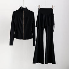 Load image into Gallery viewer, Women’s Long Sleeve Running Set – Zip-Up Slim Fit Gym Outfit