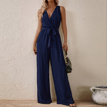 Load image into Gallery viewer, Women's Strap High-Waist Sleeveless Jumpsuit – Ice Silk Casual Wide-Leg