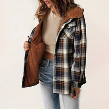 Load image into Gallery viewer, Women's Plaid Button-Up Long Sleeve Jacket