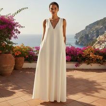 Load image into Gallery viewer, Women's Sleeveless Stand-Collar Maxi Dress