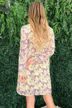 Load image into Gallery viewer, Floral Mock Neck Flounce Sleeve Summer Dress – Mock Neck Dress, Flounce Sleeve Dress, Floral Pattern Dress, Elegant Floral Dress, Sophisticated Dress