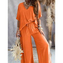 Load image into Gallery viewer, Women’s Lounge Set with Wide Leg Pant