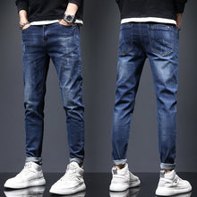 Load image into Gallery viewer, Mens Ripped Denim Jeans With Cat-Whisker Scratches