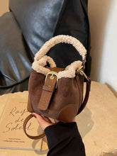 Load image into Gallery viewer, Fuzzy Trim Bucket : Crossbody Bag