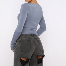 Load image into Gallery viewer, Slim Fit Long Sleeve Shirt | Women's Casual Crop Tops