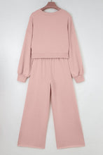 Load image into Gallery viewer, Solid Puff Sleeve Top and Drawstring Pants Set