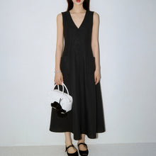 Load image into Gallery viewer, Women's V-Neck Sleeveless Button-Up Pencil Dress