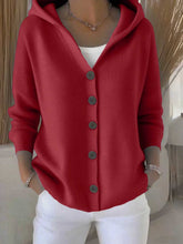 Load image into Gallery viewer, Women’s Button-Down Hoodie Cardigan Sweater Coat