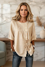 Load image into Gallery viewer, Women's Lace-Up Button Shirt