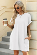 Load image into Gallery viewer, Short Sleeve Mini Dress with Pockets Casual & Stylish Everyday Wear