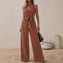 Load image into Gallery viewer, Women's Strap High-Waist Sleeveless Jumpsuit – Ice Silk Casual Wide-Leg