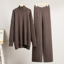 Load image into Gallery viewer, Women's Oversized High-Neck Sweater & Wide-Leg Knit Pants Set