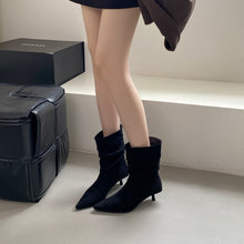 Load image into Gallery viewer, Pointed Toe Mid-Calf High Heel Boots for Women