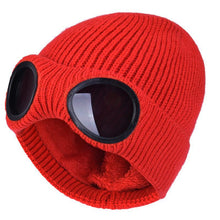 Load image into Gallery viewer, Wool Knit Hat with Windproof Glasses & Ear Protection