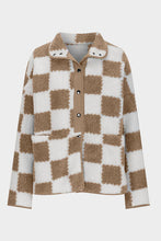 Load image into Gallery viewer, Elegant Checkered Snap Down Long Sleeve Teddy Jacket Soft & Warm Colorful Jacket