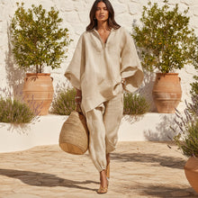Load image into Gallery viewer, Women's Oversized Cape-Sleeve V-Neck Top & Tapered Jogger Pants Two-Piece Set
