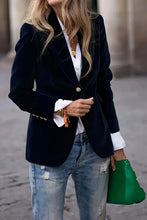 Load image into Gallery viewer, One-Button Lapel Collar Long Sleeve Blazer for Women