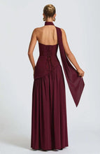 Load image into Gallery viewer, Cherry Lacquer Maliyah Maxi Dress with Chiffon Skirt & Scarf