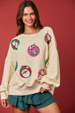 Load image into Gallery viewer, Women’s Christmas Egg Sequined Long-Sleeve Loose Sweatshirt