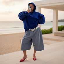 Load image into Gallery viewer, Women's Wide-Leg Cargo-Style Pants with Zipper & Button Detail