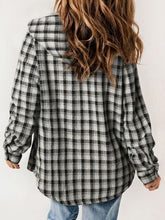Load image into Gallery viewer, Plaid Snap Down Plush Hooded Jacket Soft & Warm Women Outerwear Cozy And Comfortable Jacket
