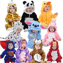 Load image into Gallery viewer, Cartoon Flannel Baby Rompers - # BAAA21110013