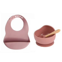 Load image into Gallery viewer, Colorful Silicone Feeding Set for Babies: Bib, Bowl, and Spoon