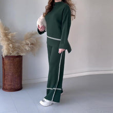 Load image into Gallery viewer, Women’s Solid Color Casual Two-Piece Set – Loose Top & Bootcut Pants Suit