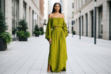 Load image into Gallery viewer, Off-Shoulder Top & Asymmetrical Maxi Skirt Set – Women's 2-Piece Outfit