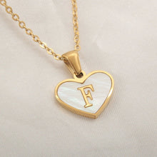 Load image into Gallery viewer, 26 Letter Heart-shaped Necklace White Shell Love Clavicle Chain Fashion Personalized Necklace For Women Jewelry Valentine's Day