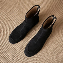 Load image into Gallery viewer, Women’s Fleece-Lined Ankle Boots – Round Toe Low Heel Winter Boots