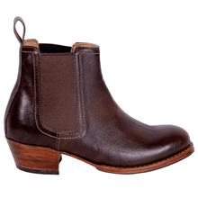 Load image into Gallery viewer, Women's Brown Leather Chelsea Boots | Elastic Pull-On Ankle Boots