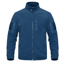 Load image into Gallery viewer, Dark Blue Warm Multi-Pockets Outdoor Tactical Fleece Jacket Soft Unique Style Jacket Work Coats Men's Windbreaker Jacket Sport Hiking Coat For Winter And Autumn