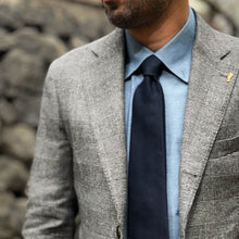 Load image into Gallery viewer, Cavour - Dark Navy Silk Grenadine Tie