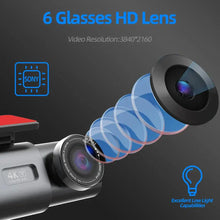 Load image into Gallery viewer, Acceo 4K Ultra HD Dash Cam Dual Lens With WiFi GPS Night Vision Parking Mode Built In