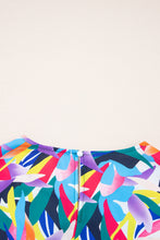 Load image into Gallery viewer, Blue Abstract Print Ruffle Sleeve Plus Size Tiered Maxi Dress