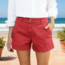 Load image into Gallery viewer, Women's High-Waisted Twill Cotton Bermuda Shorts