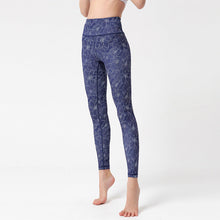 Load image into Gallery viewer, 💜 Marble Print High-Waist Yoga Leggings – Sculpted Fit in Bold Purple