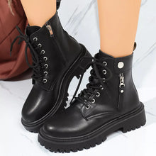 Load image into Gallery viewer, Round Toe Block Heels Boots with Mid-Heel Comfort